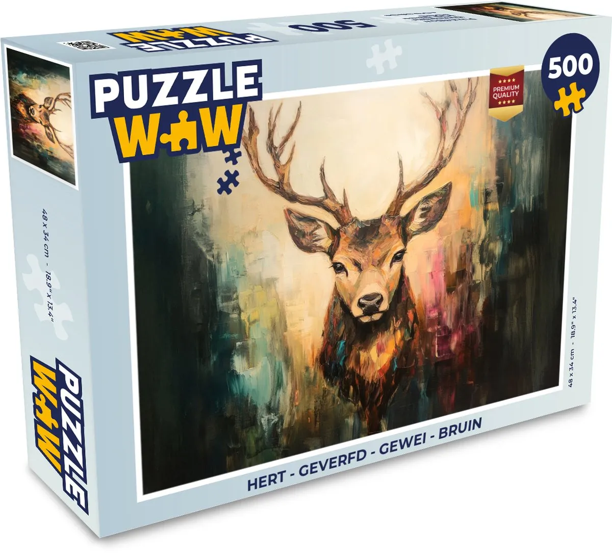 PuzzleWow Hert Gewei Legpuzzel 500 Stuks - Bruin