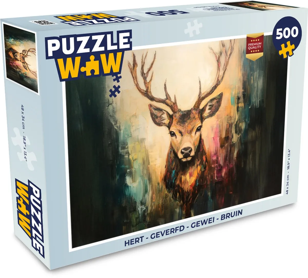 PuzzleWow Hert Gewei Legpuzzel 500 Stuks - Bruin