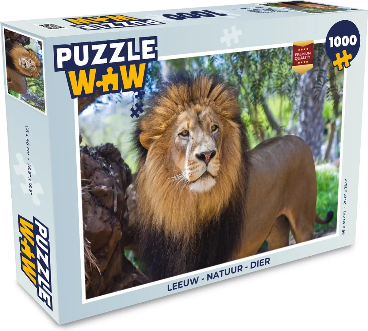 PuzzleWow Leeuw Natuur Legpuzzel 1000 Stuks - Multicolor