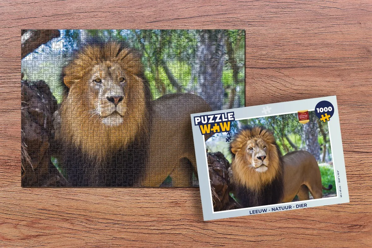 PuzzleWow Leeuw Natuur Legpuzzel 1000 Stuks - Multicolor