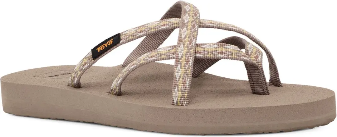 Teva Olowahu Teenslippers Dames 42 - Bruin/Geel/Wit - afbeelding 6 van 6