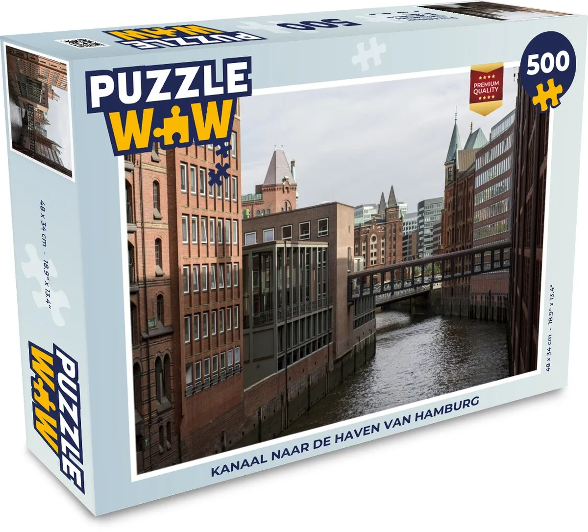 PuzzleWow Rivier Hamburg Stad Legpuzzel 500 Stuks