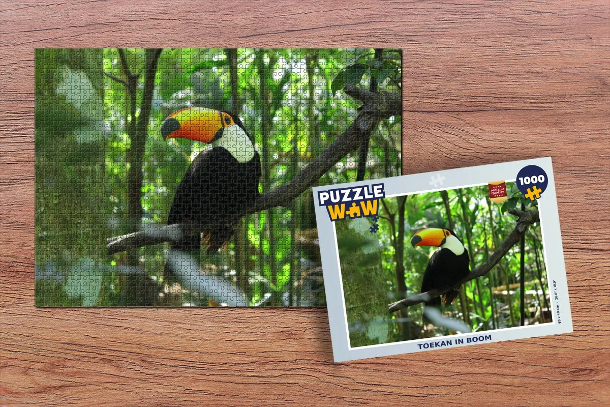 PuzzleWow Toekan in Boom Legpuzzel 1000 Stuks - Multicolor