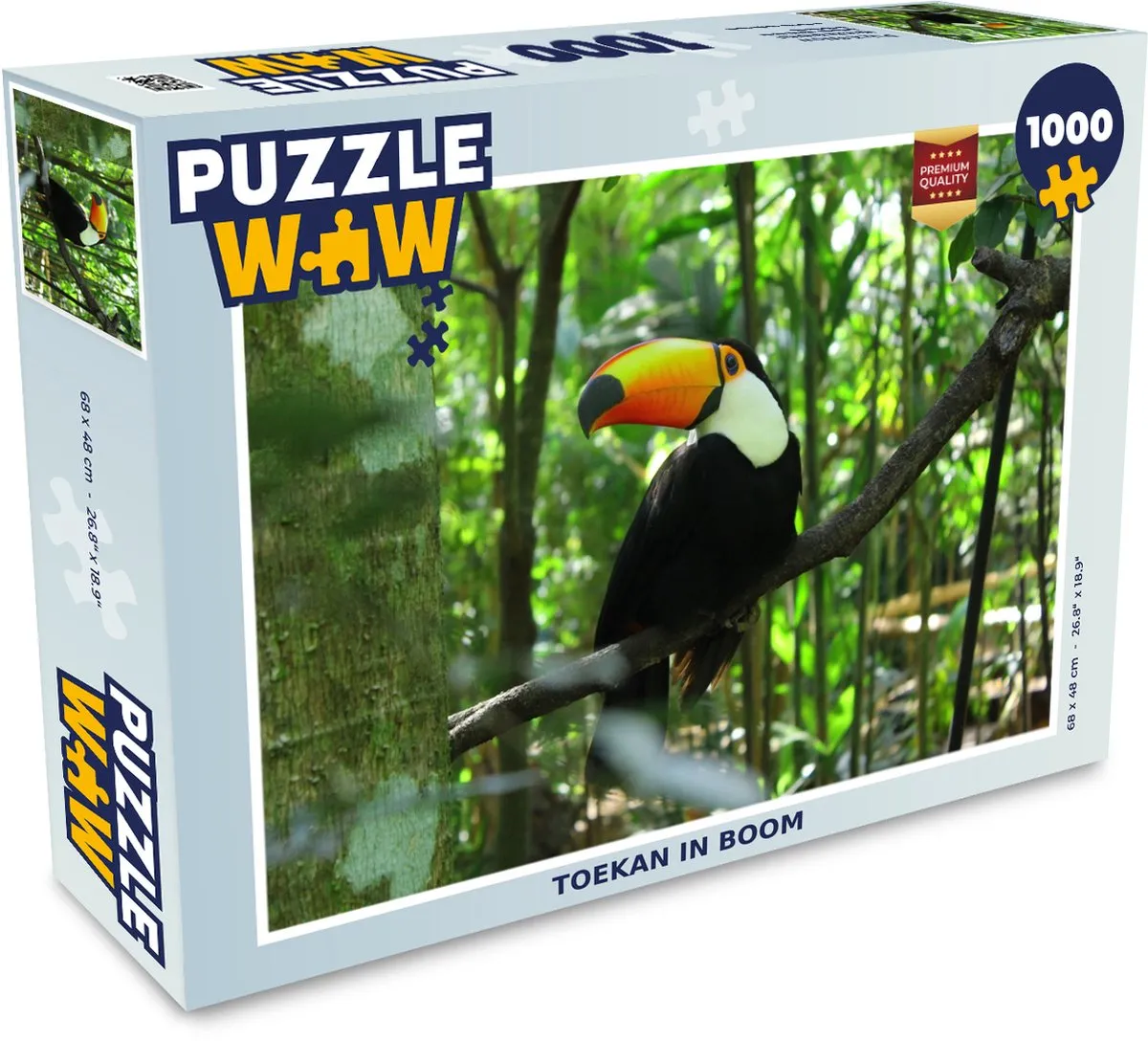 PuzzleWow Toekan in Boom Legpuzzel 1000 Stuks - Multicolor