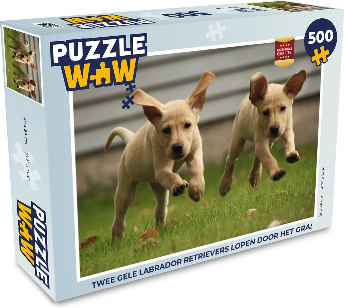 PuzzleWow Legpuzzel Labrador Retrievers 500 Stuks - Multicolor