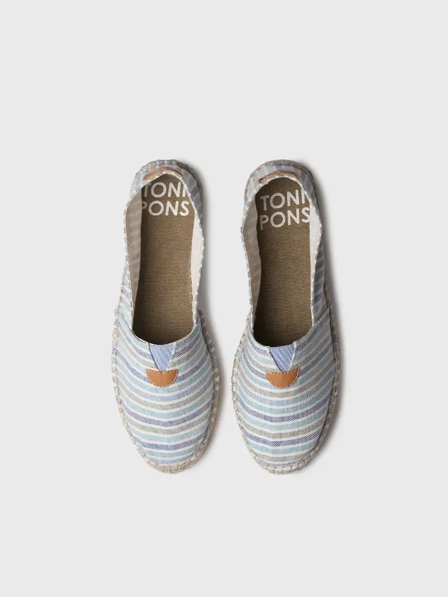 Unisex gestreepte platte espadrilles