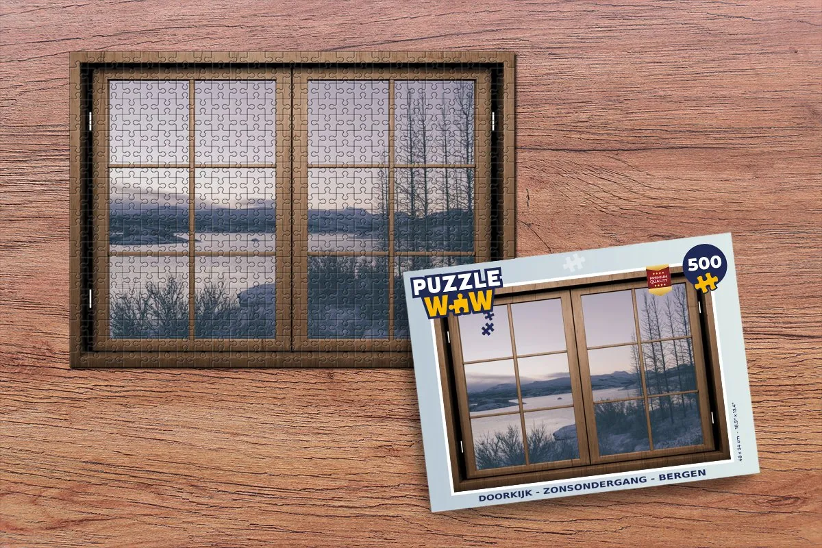 PuzzleWow Doorkijk Zonsondergang Legpuzzel 500 Stuks - Multicolor