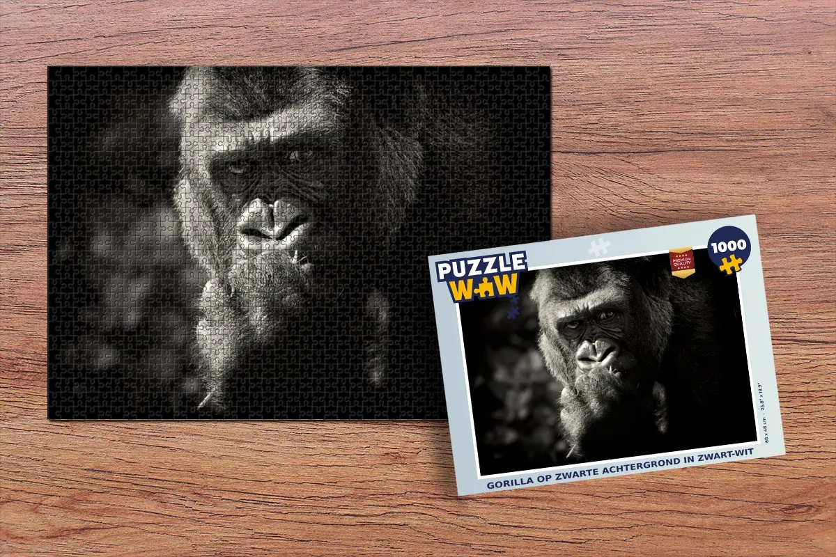 PuzzleWow Gorilla Legpuzzel 1000 Stuks - Multicolor