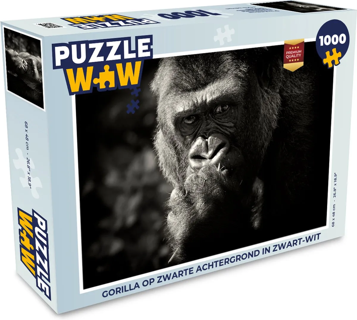 PuzzleWow Gorilla Legpuzzel 1000 Stuks - Multicolor