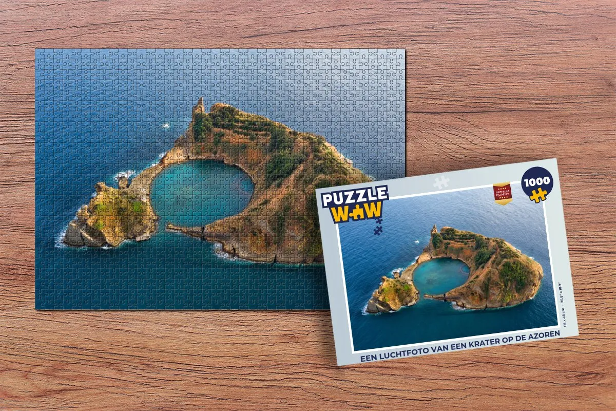 Puzzel Een luchtfoto van een krater op de Azoren - Legpuzzel - Puzzel 1000 stukjes volwassenen