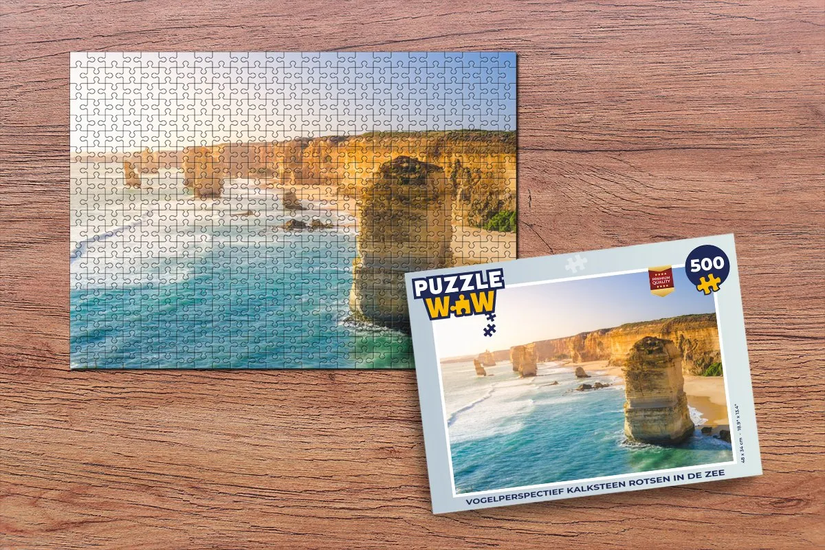 PuzzleWow Legpuzzel 500 Stuks - Kalksteenrotsen Australië Multicolor