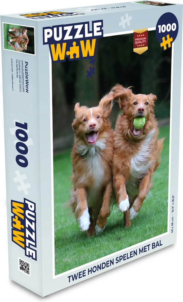 PuzzleWow Legpuzzel 1000 Stuks Twee Honden Multicolor