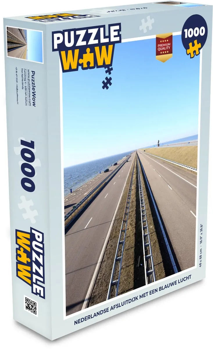 PuzzleWow Nederlandse Afsluitdijk Legpuzzel 1000 Stuks - Multicolor