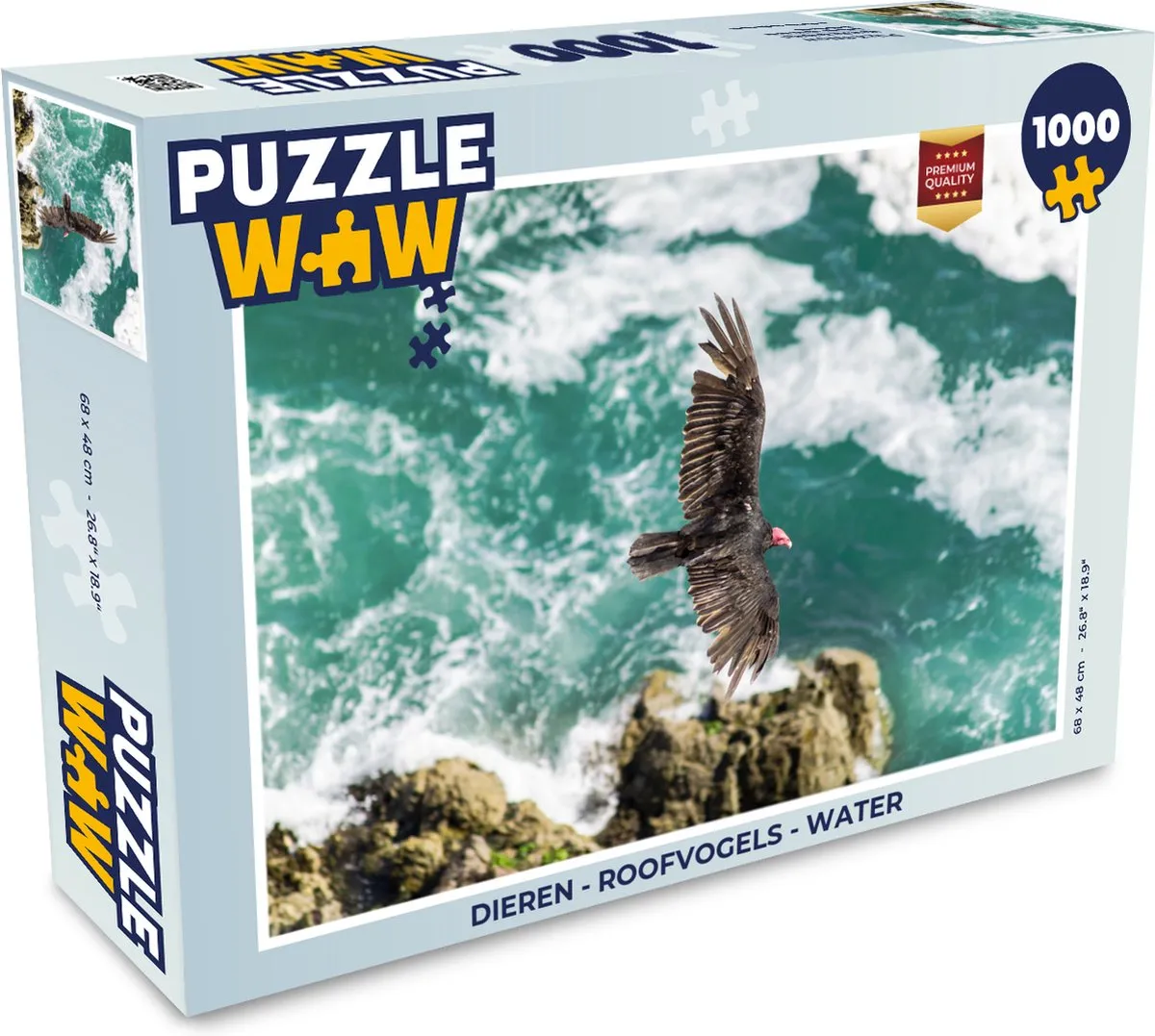 PuzzleWow Roofvogels Water Legpuzzel 1000 Stuks - Multicolor