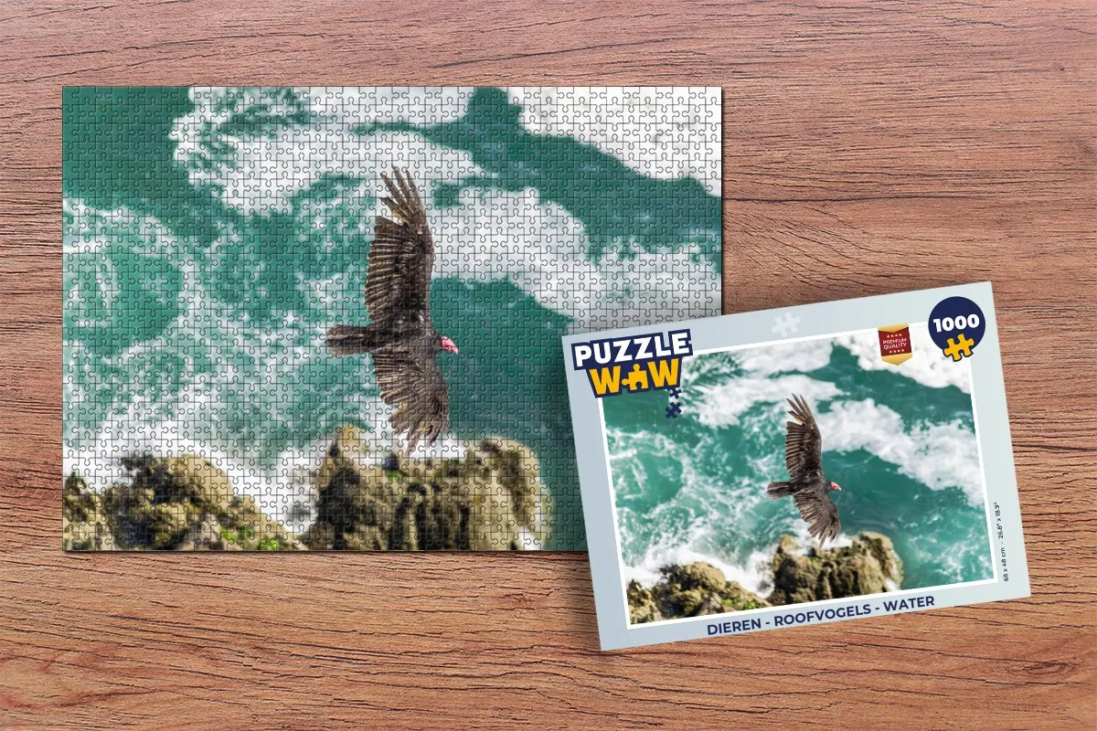 PuzzleWow Roofvogels Water Legpuzzel 1000 Stuks - Multicolor
