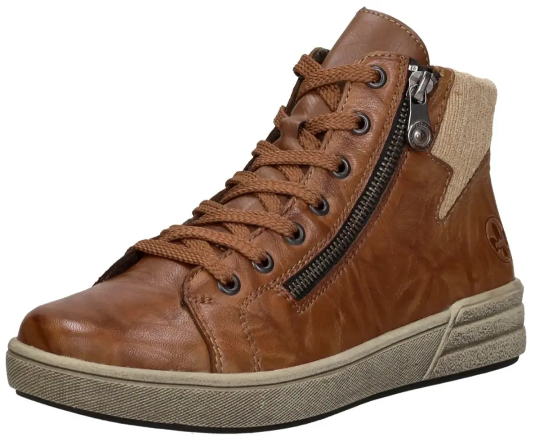 Rieker Dames Veterboot 172201 - Cognac - Maat 40