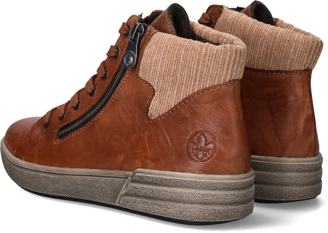 Rieker Dames Veterboot 172201 - Cognac - Maat 40