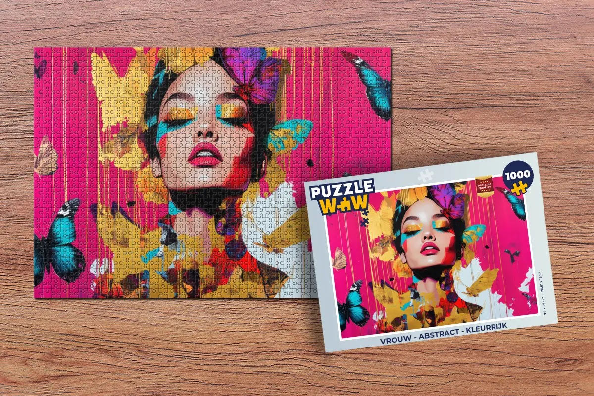 PuzzleWow Abstract Legpuzzel 1000 Stuks - Vrouw Kleurrijk
