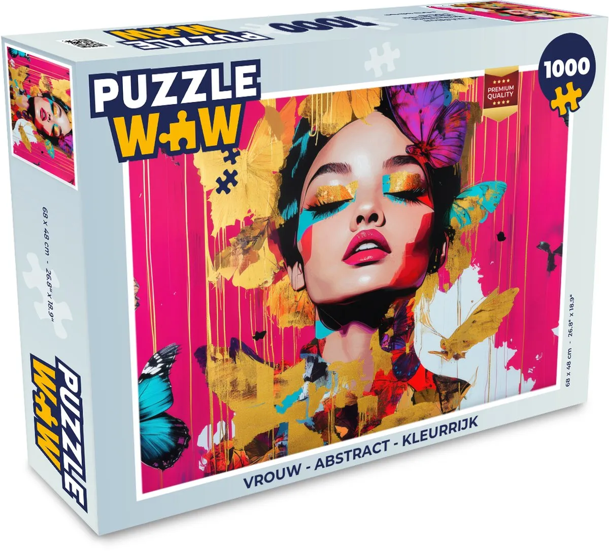 PuzzleWow Abstract Legpuzzel 1000 Stuks - Vrouw Kleurrijk