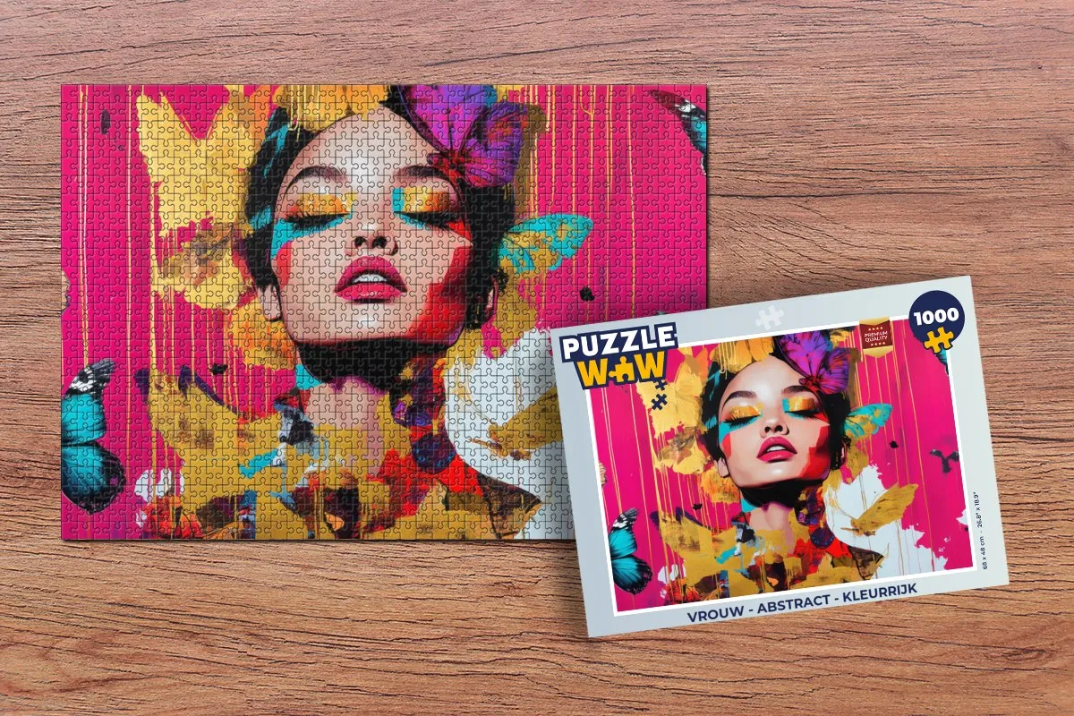 PuzzleWow Abstract Legpuzzel 1000 Stuks - Vrouw Kleurrijk