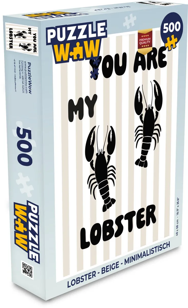 PuzzleWow Lobster Legpuzzel 500 Stuks - Beige