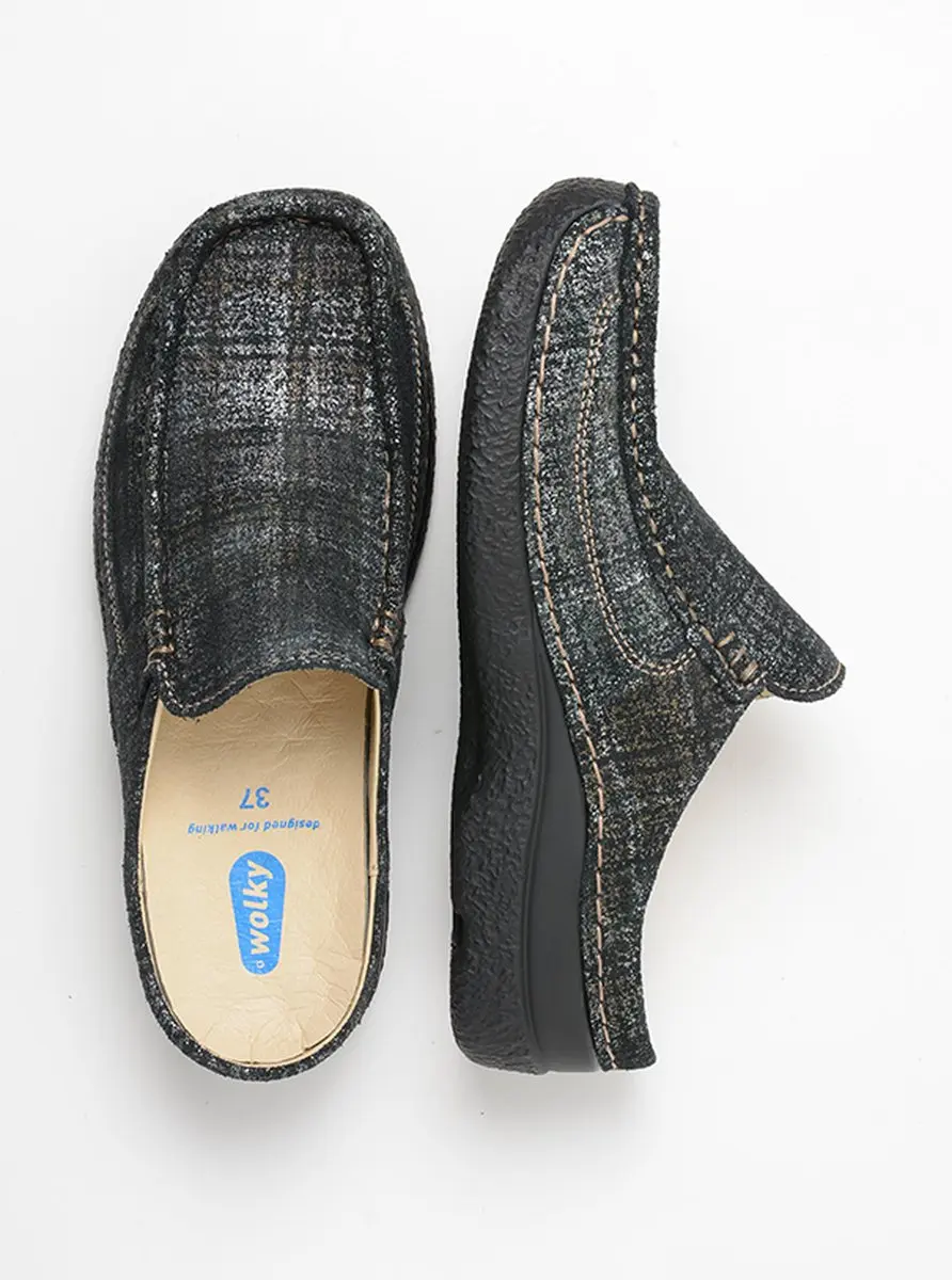 Wolky Roll Slide Teenslipper - 43 - Zwart/Goud Metallic - afbeelding 4 van 6
