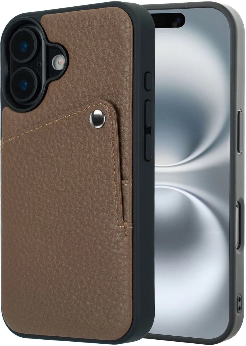Selencia Hoesje iPhone 16 - Pashouder Mocha Brown