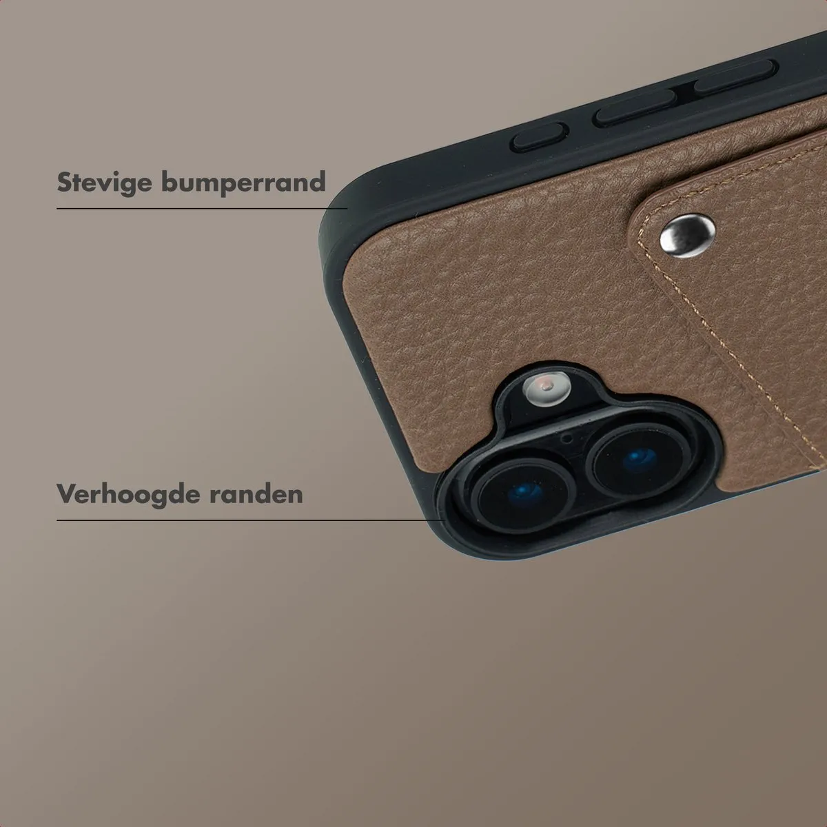 Selencia Hoesje iPhone 16 - Pashouder Mocha Brown