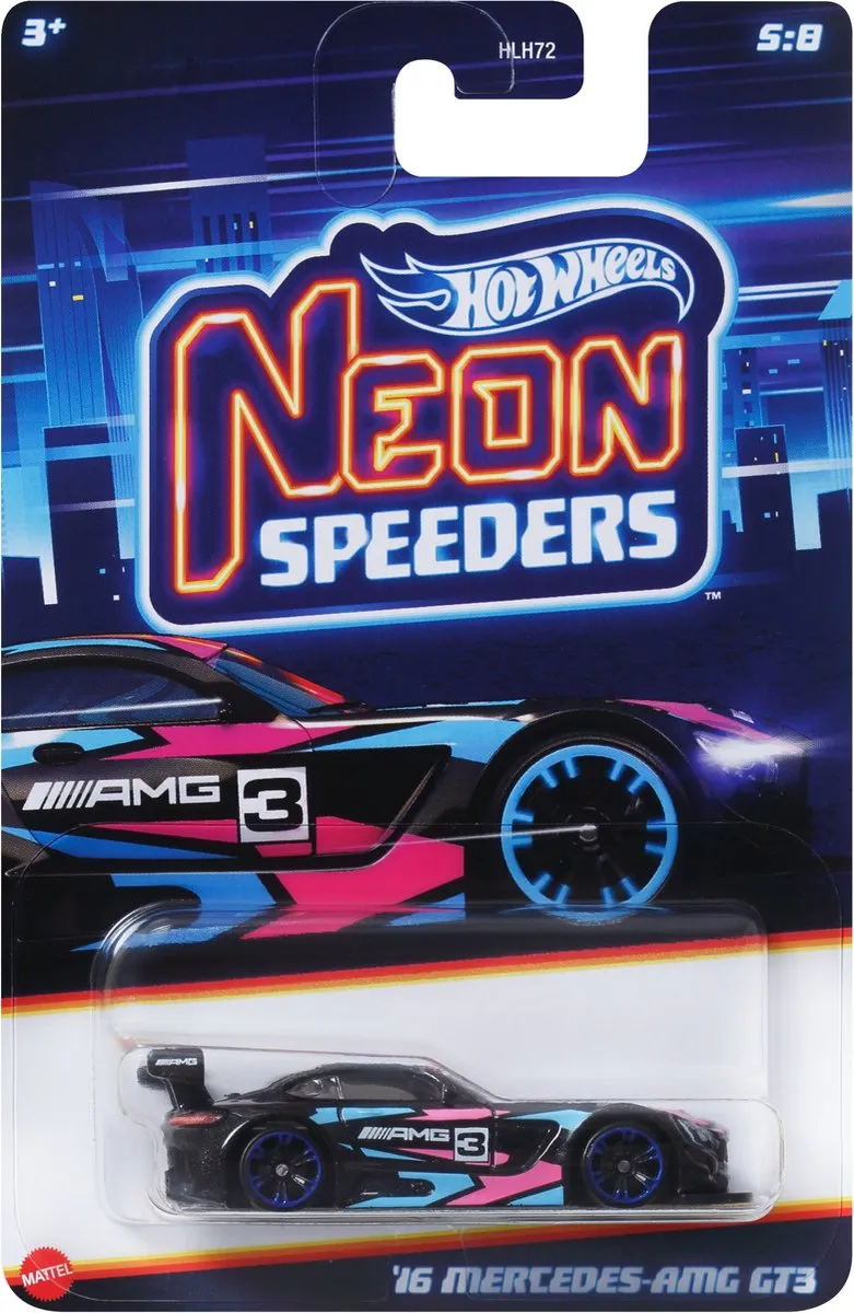 Hot Wheels Neon Speeders Corvette C7 Z06 HRW81 - Groen met roze/blauw/zwarte accenten