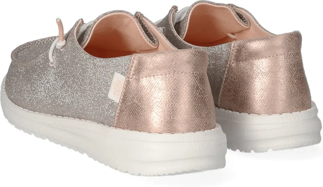 HEYDUDE Wendy Metallic Sparkle Instappers - Roze - Maat 41