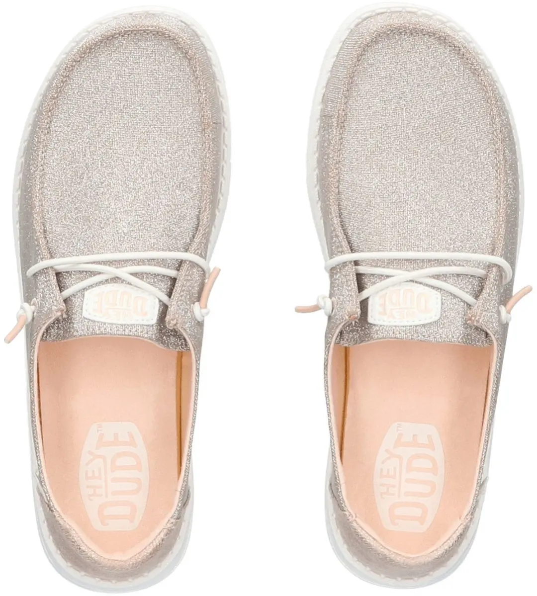 HEYDUDE Wendy Metallic Sparkle Instappers - Roze - Maat 41