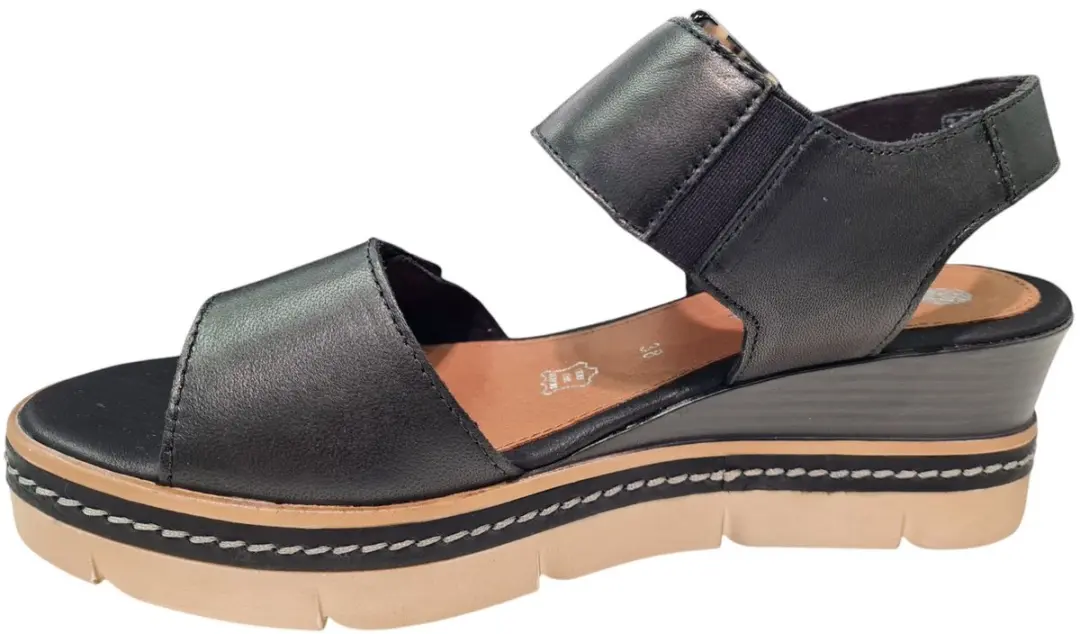 Remonte D2L53 Dames Sandalen - Sleehak 39 - Zwart - afbeelding 4 van 6