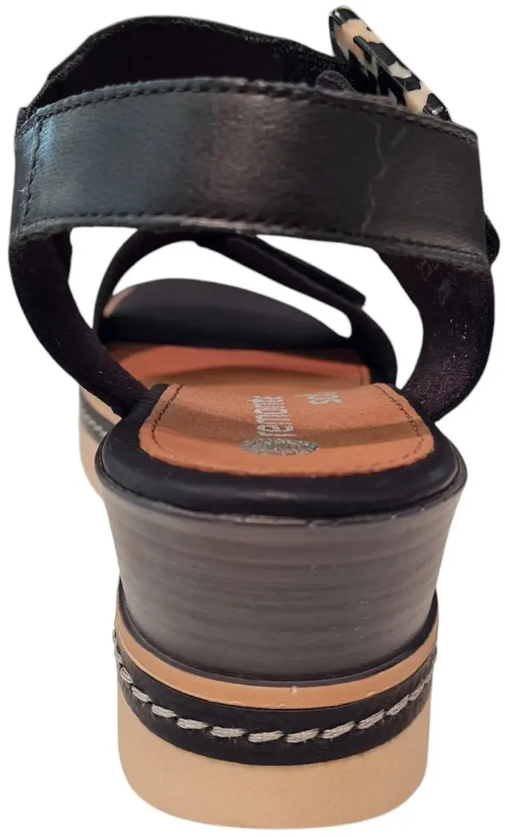Remonte D2L53 Dames Sandalen - Sleehak 39 - Zwart - afbeelding 3 van 6