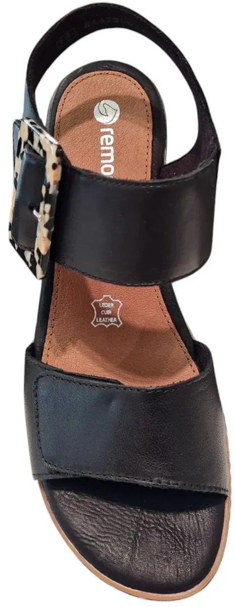 Remonte D2L53 Dames Sandalen - Sleehak 39 - Zwart - afbeelding 2 van 6