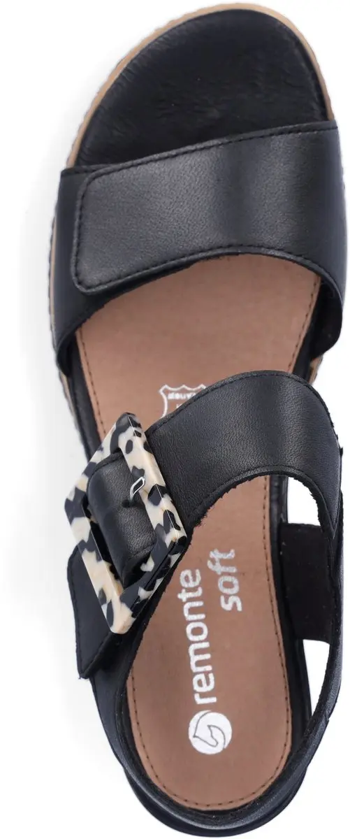 Remonte D2L53 Dames Sandalen - Sleehak 39 - Zwart - afbeelding 5 van 6