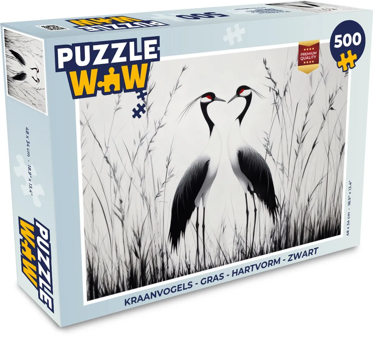 PuzzleWow Kraanvogels Gras Legpuzzel 500 Stuks