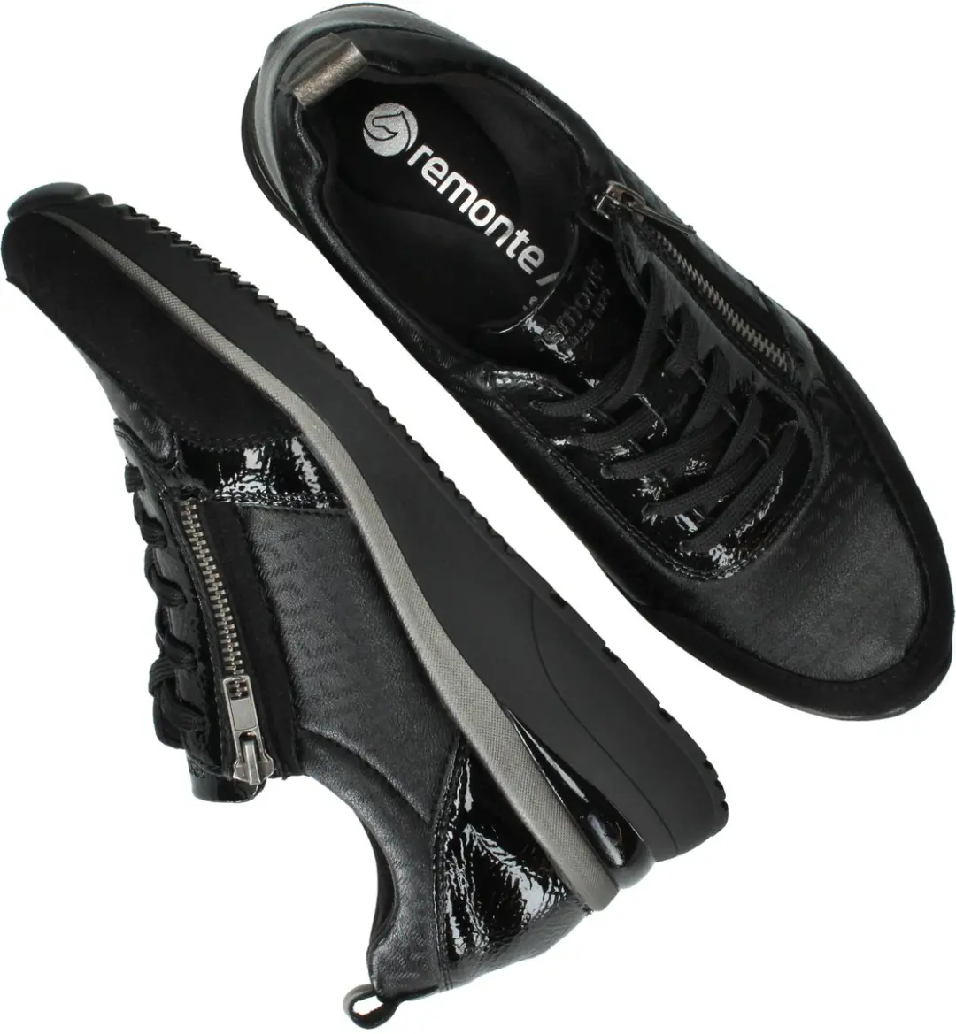 Remonte D2401 Sneakers Laag - Zwart - 37 - afbeelding 4 van 6