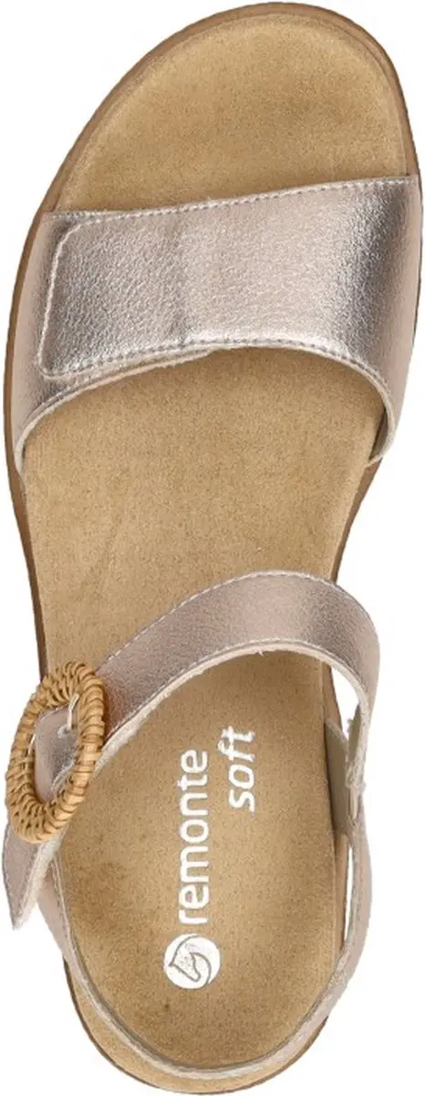 Remonte Gouden Leren Dames Sandalen - Goud - 38 - afbeelding 5 van 6