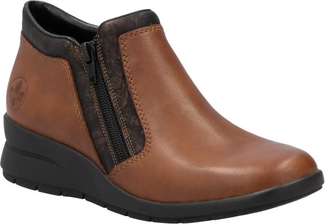 Rieker L4883-24 Dames Enkellaarzen - Bruin