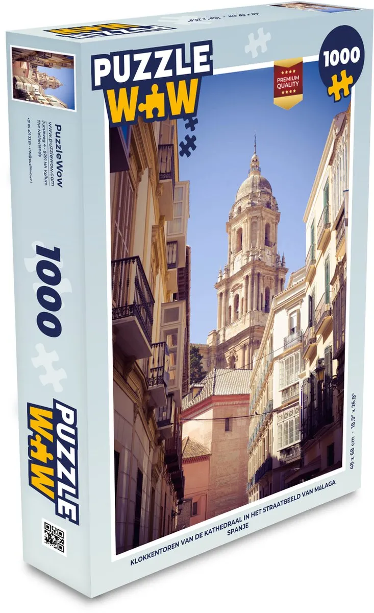 PuzzleWow Klokkentoren Málaga Legpuzzel 1000 Stuks - Multicolor