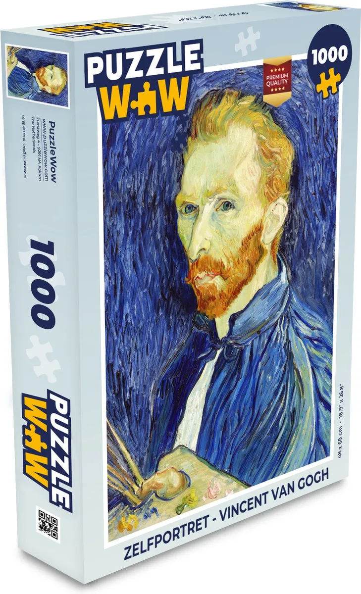 PuzzleWow Vincent van Gogh Zelfportret Legpuzzel 1000 Stuks - Multicolor