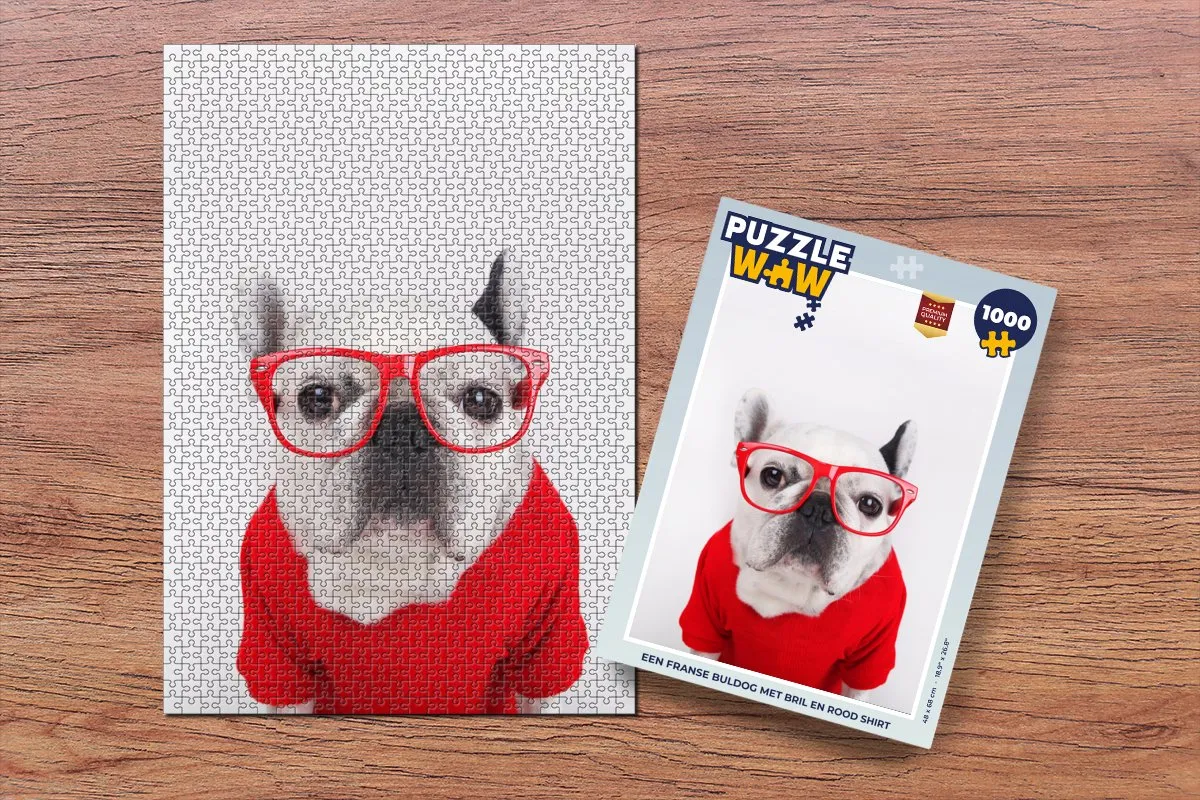 PuzzleWow Franse Bulldog Legpuzzel 1000 Stuks - Multicolor