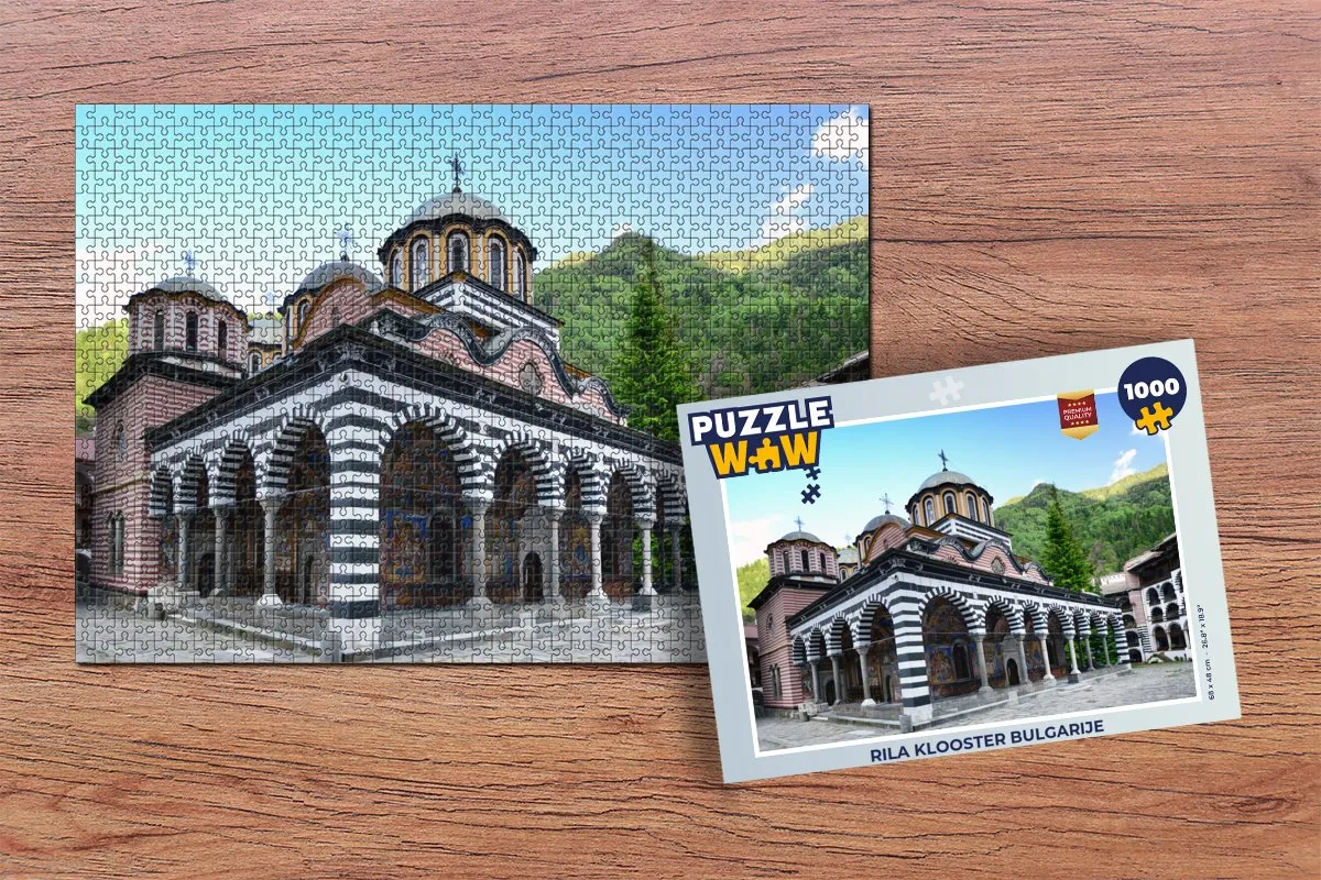 PuzzleWow Rila klooster Bulgarije Legpuzzel 1000 Stuks - Multicolor