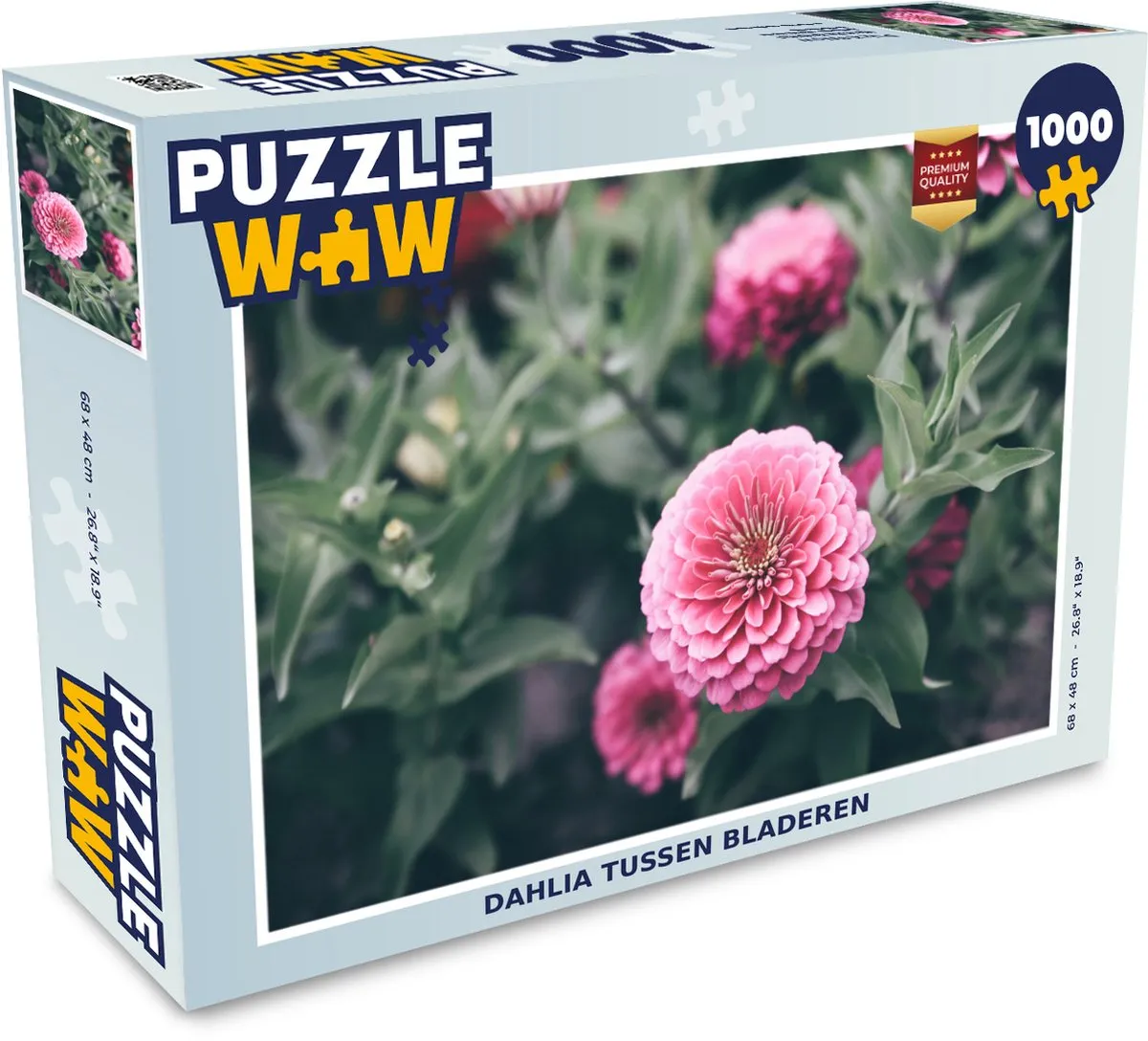 PuzzleWow Dahlia Tussen Bladeren Legpuzzel 1000 Stuks - Multicolor