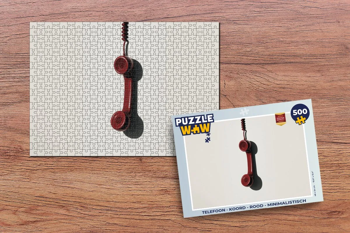 PuzzleWow Telefoon Puzzel 500 Stuks - Rood Koord
