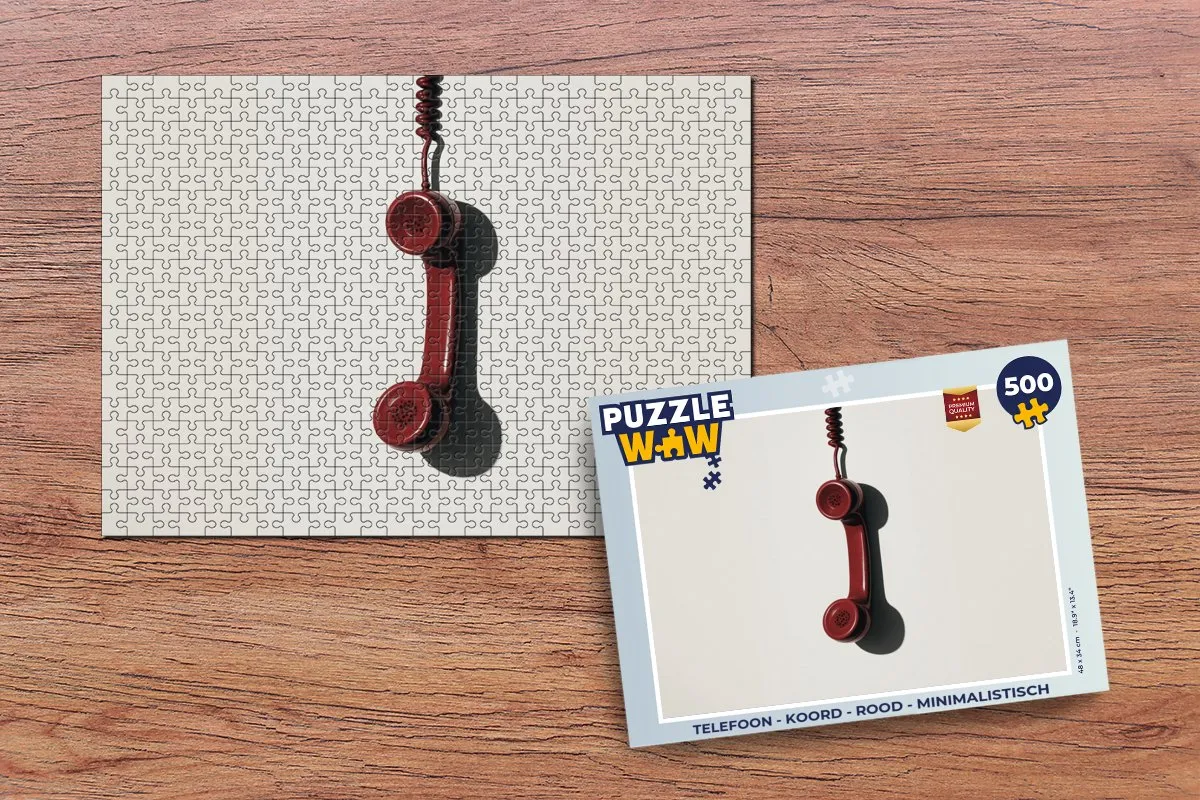 PuzzleWow Telefoon Puzzel 500 Stuks - Rood Koord