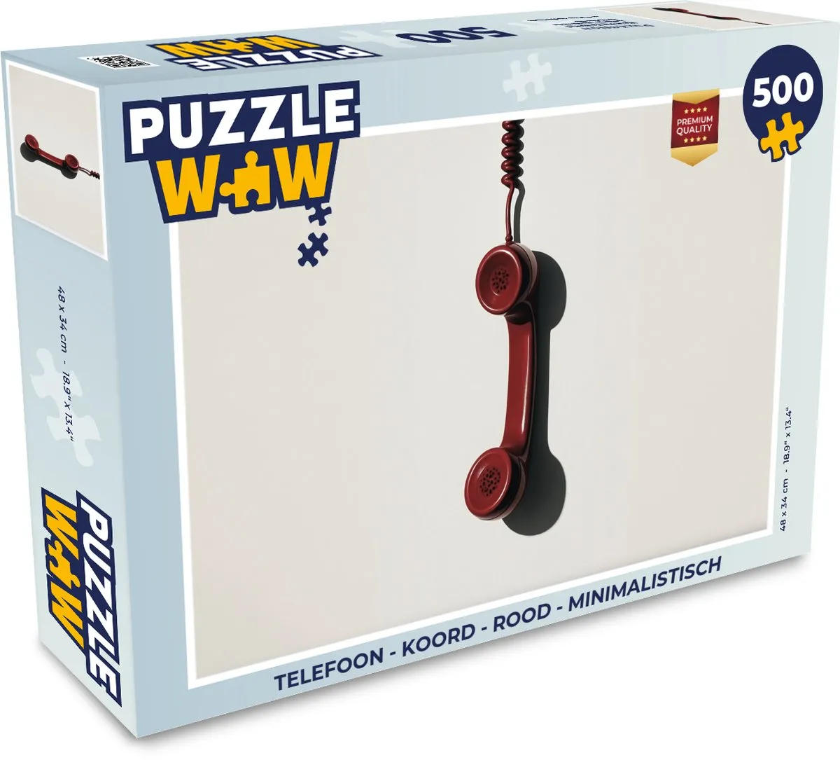 PuzzleWow Telefoon Puzzel 500 Stuks - Rood Koord
