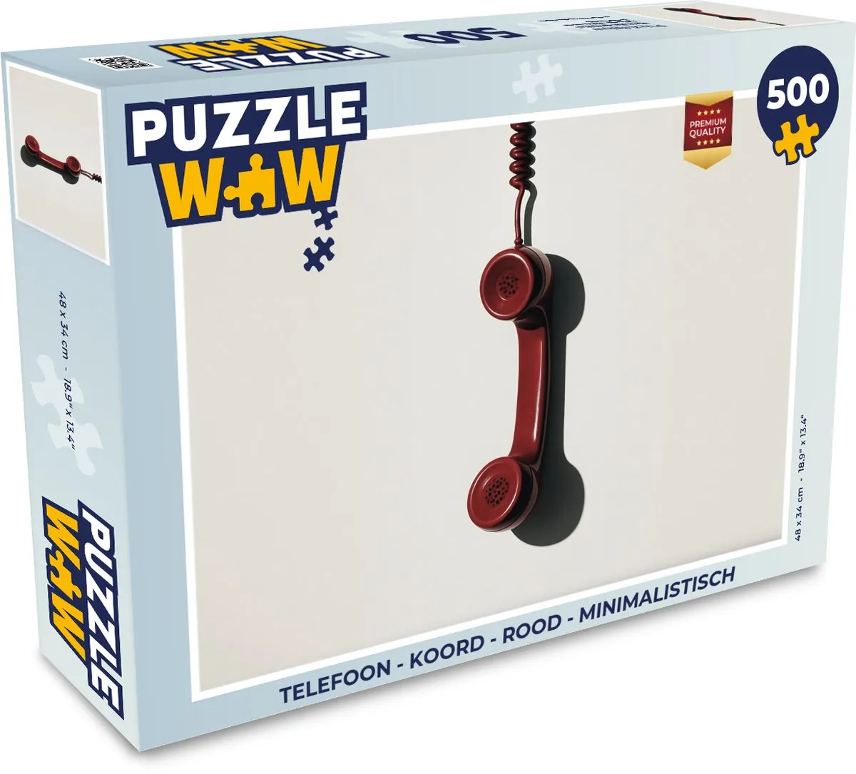 PuzzleWow Telefoon Puzzel 500 Stuks - Rood Koord