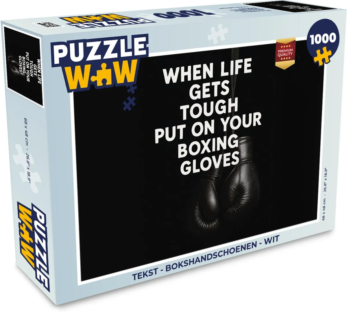 PuzzleWow Bokshandschoenen Puzzel 1000 Stuks - Wit
