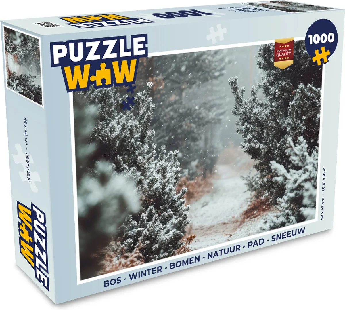 PuzzleWow Bos Winter Bomen Natuur Puzzel 1000 Stuks - Bospad